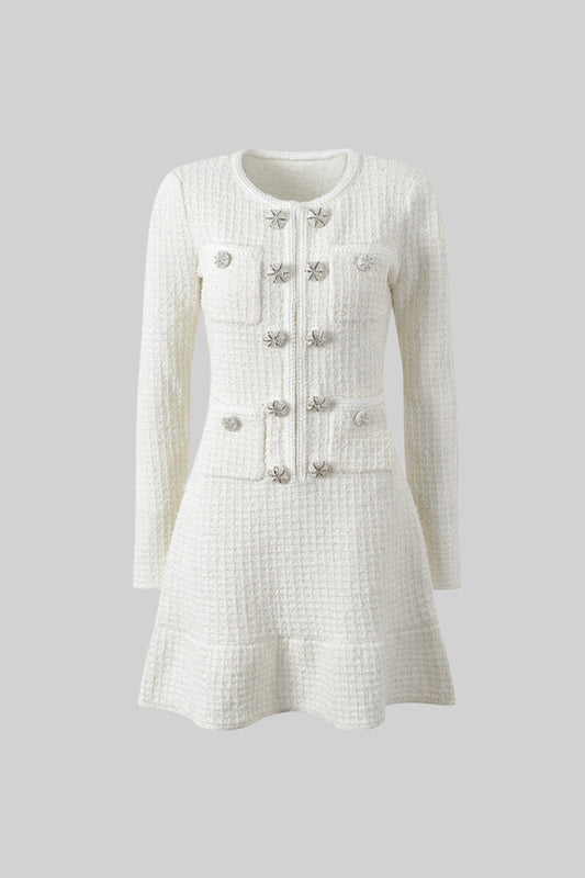 Long Sleeve Knee-Length Knitted Dress