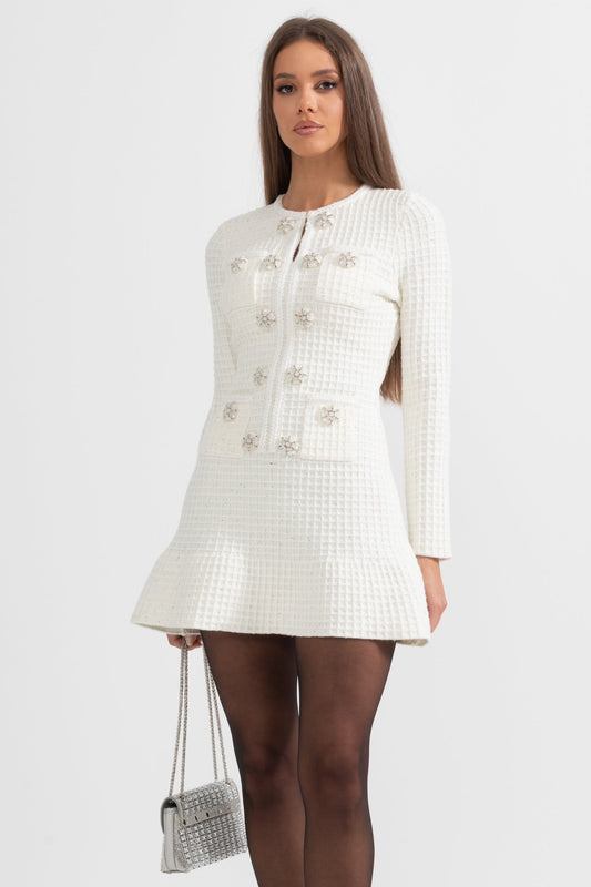 Long Sleeve Knee-Length Knitted Dress